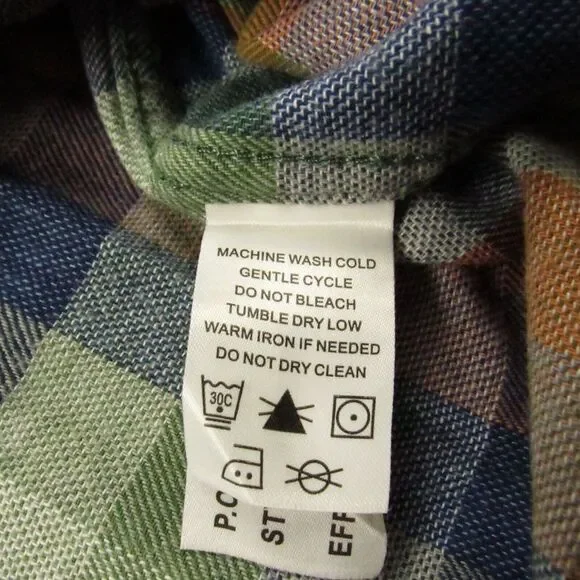 Carbon2Cobalt Shirt Mens Large Check Plaid Unbrushed Flannel Effortlessly Cool - Picture 13 of 14